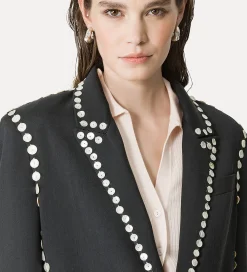 forte_forte Vestes^veste en viscose et laine noire abisso