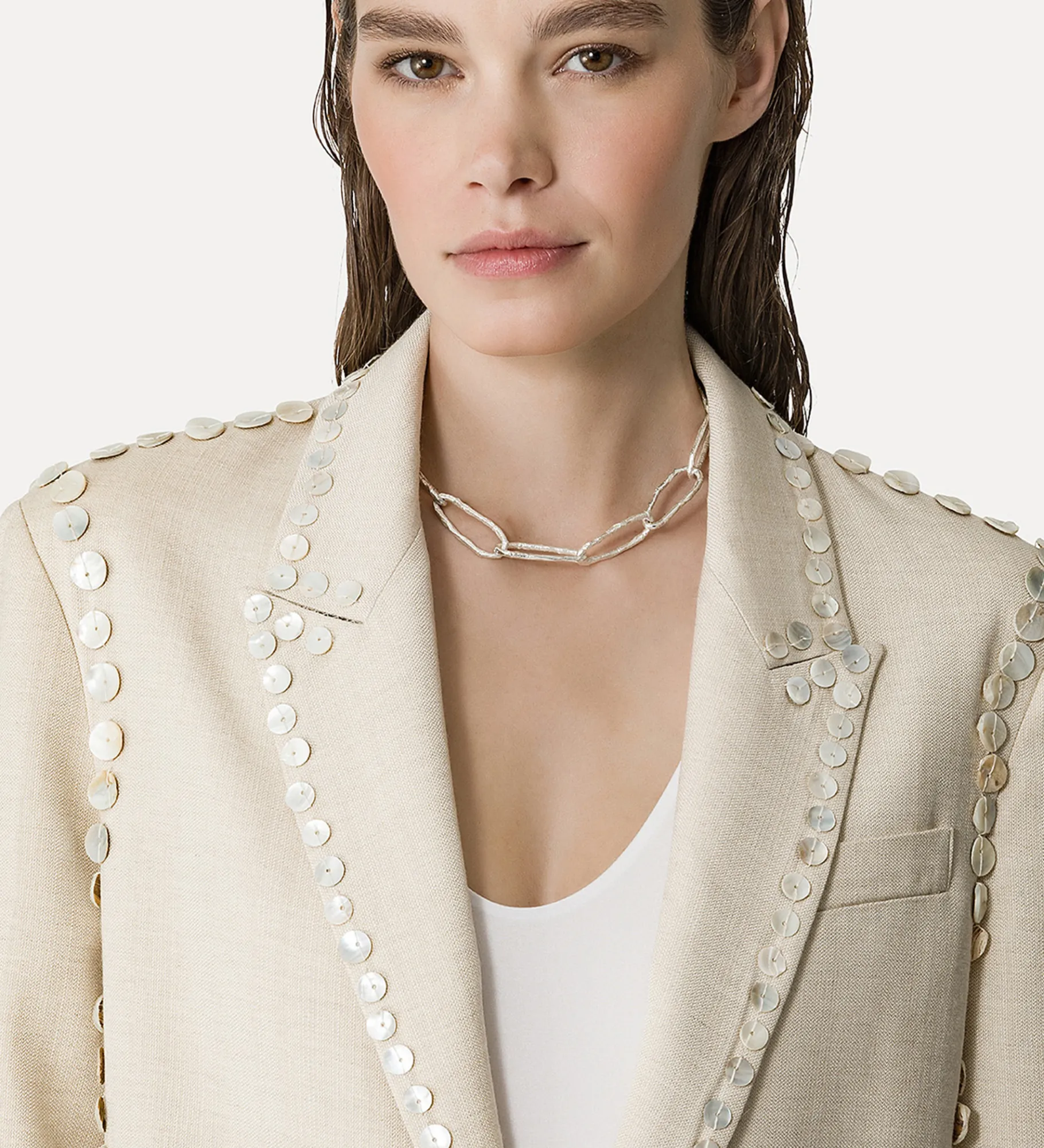 forte_forte Vestes^veste en viscose et laine sable dune