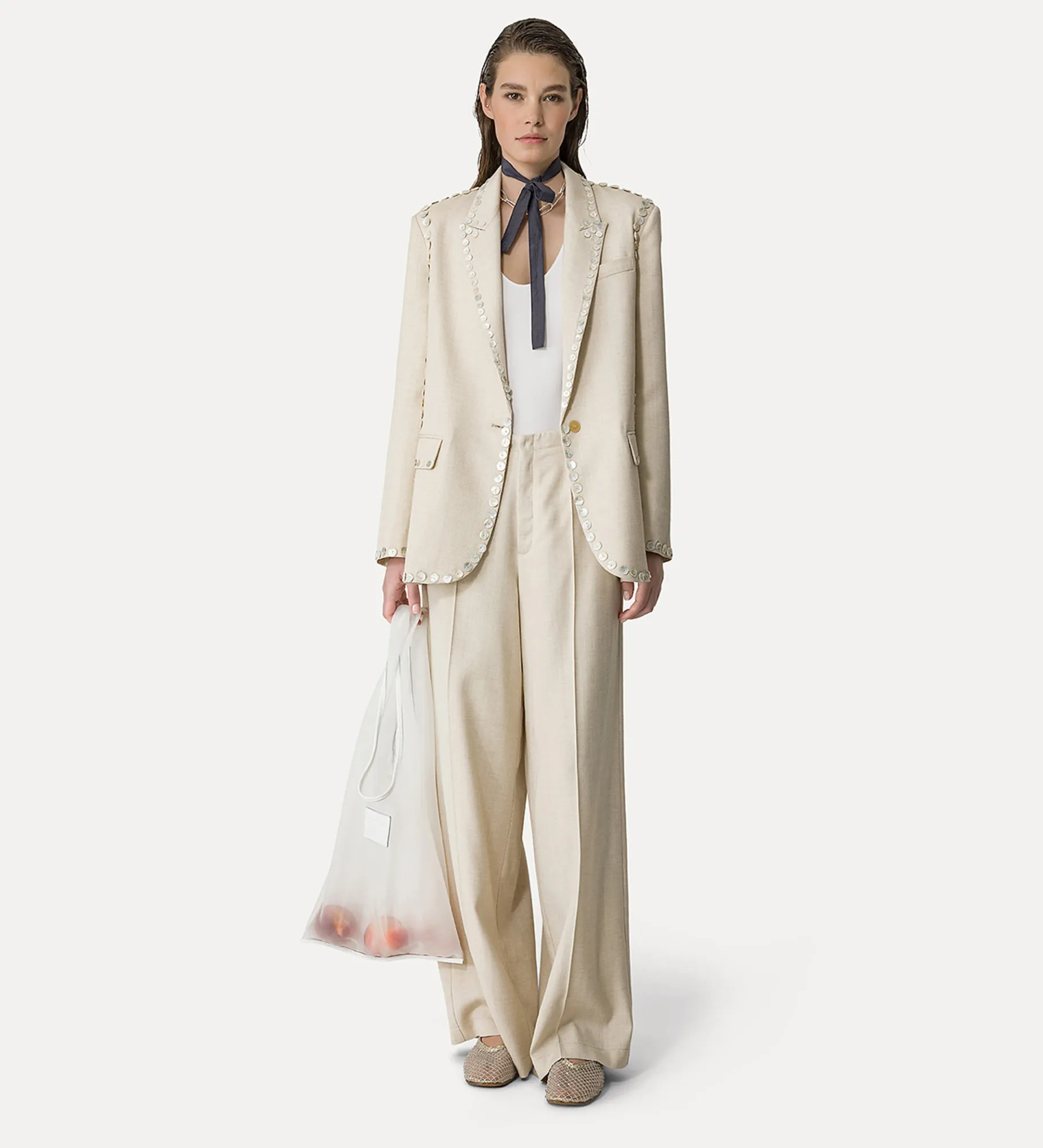 forte_forte Vestes^veste en viscose et laine sable dune