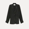 forte_forte Vestes^veste oversize pour femme en satin noir