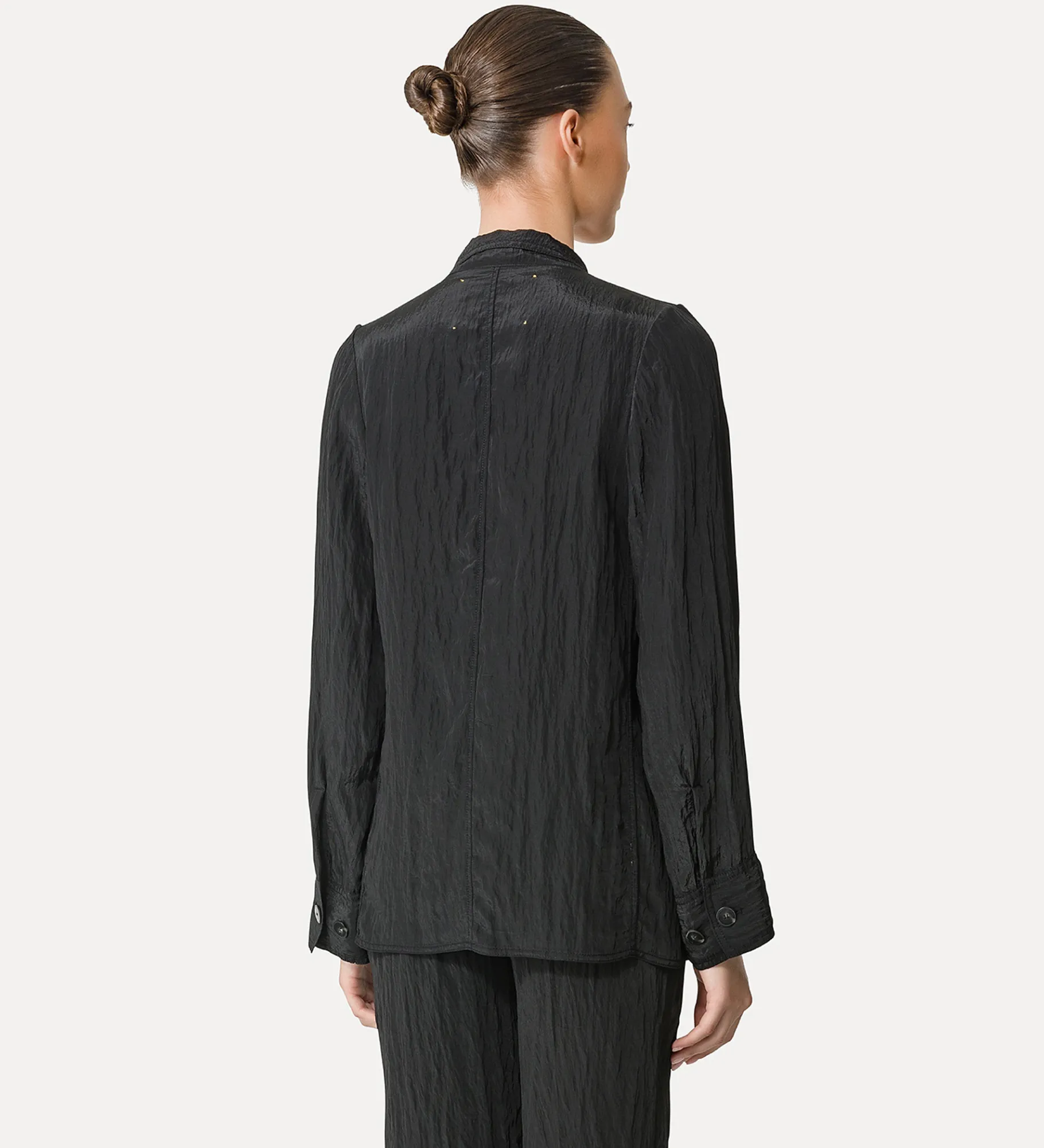 forte_forte Vestes^veste oversize pour femme en satin noir