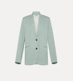 forte_forte Vestes^veste sans col en lin mélangé bleu ciel breeze