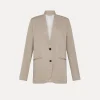 forte_forte Vestes^veste sans col en lin mélangé dune
