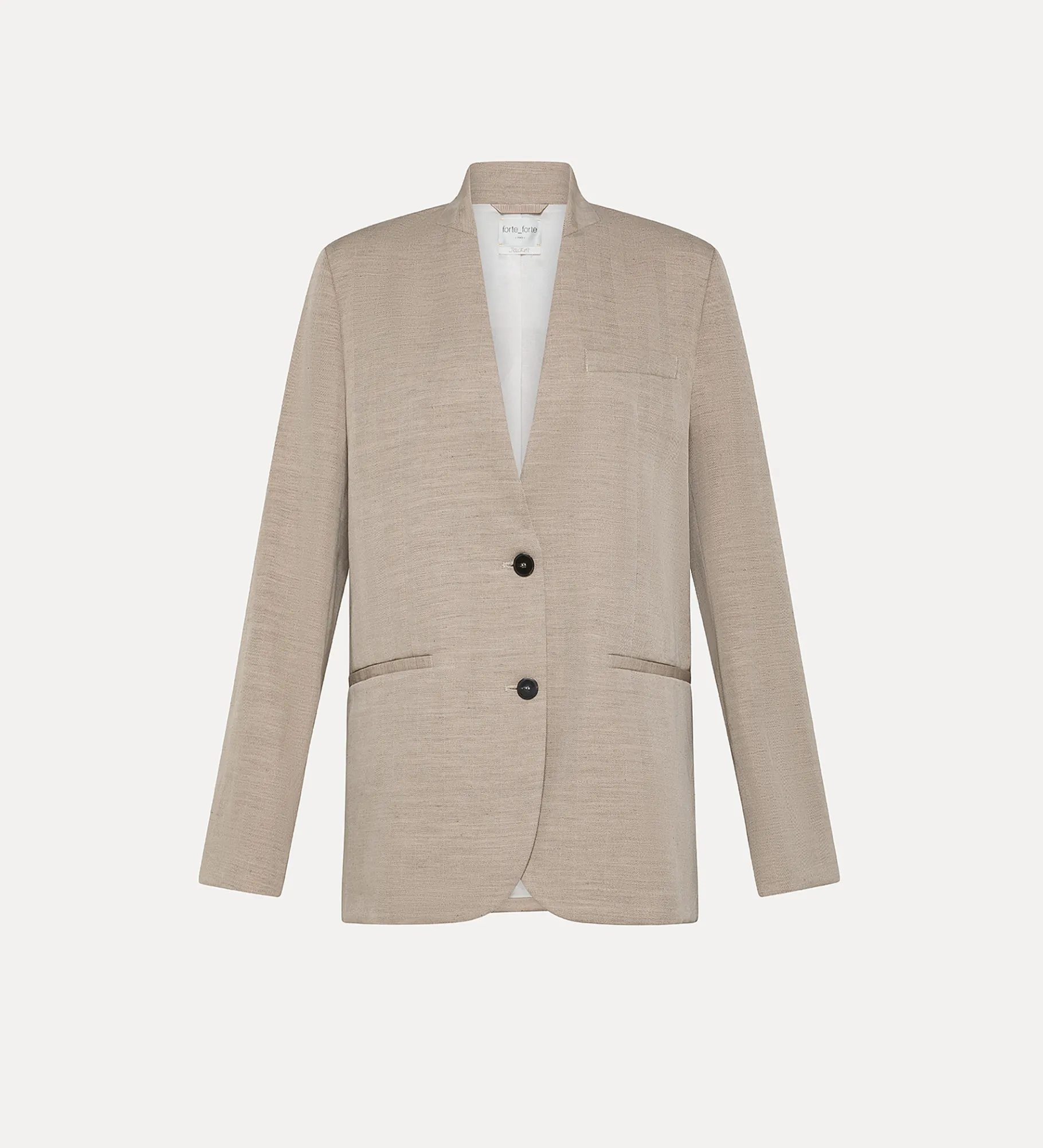 forte_forte Vestes^veste sans col en lin mélangé dune