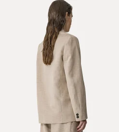 forte_forte Vestes^veste sans col en lin mélangé dune