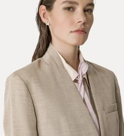 forte_forte Vestes^veste sans col en lin mélangé dune