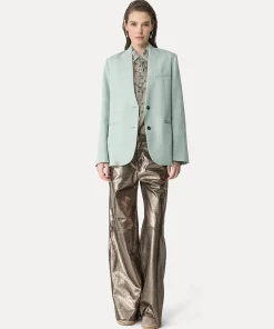 forte_forte Vestes^veste sans col en lin mélangé bleu ciel breeze